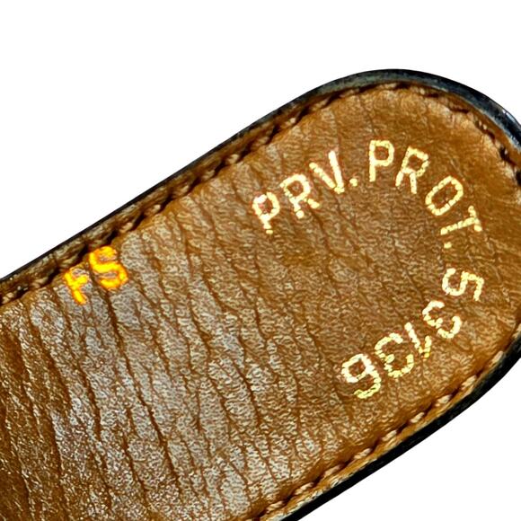 Vintage Gucci Stirrup Buckle Brown Leather Belt Gold Tone Small - Picture 5 of 16